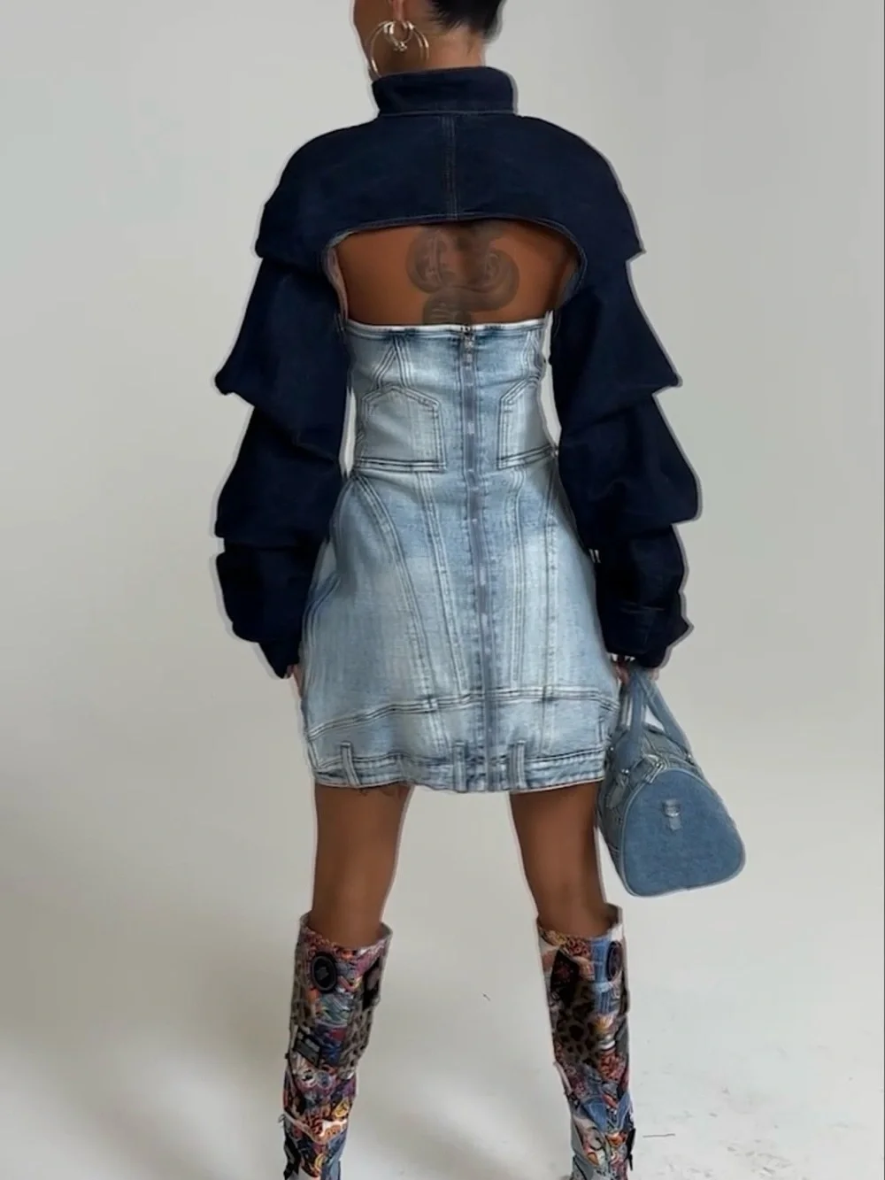 AKIRA Denim Cropped Bolero - Picture 2 of 6